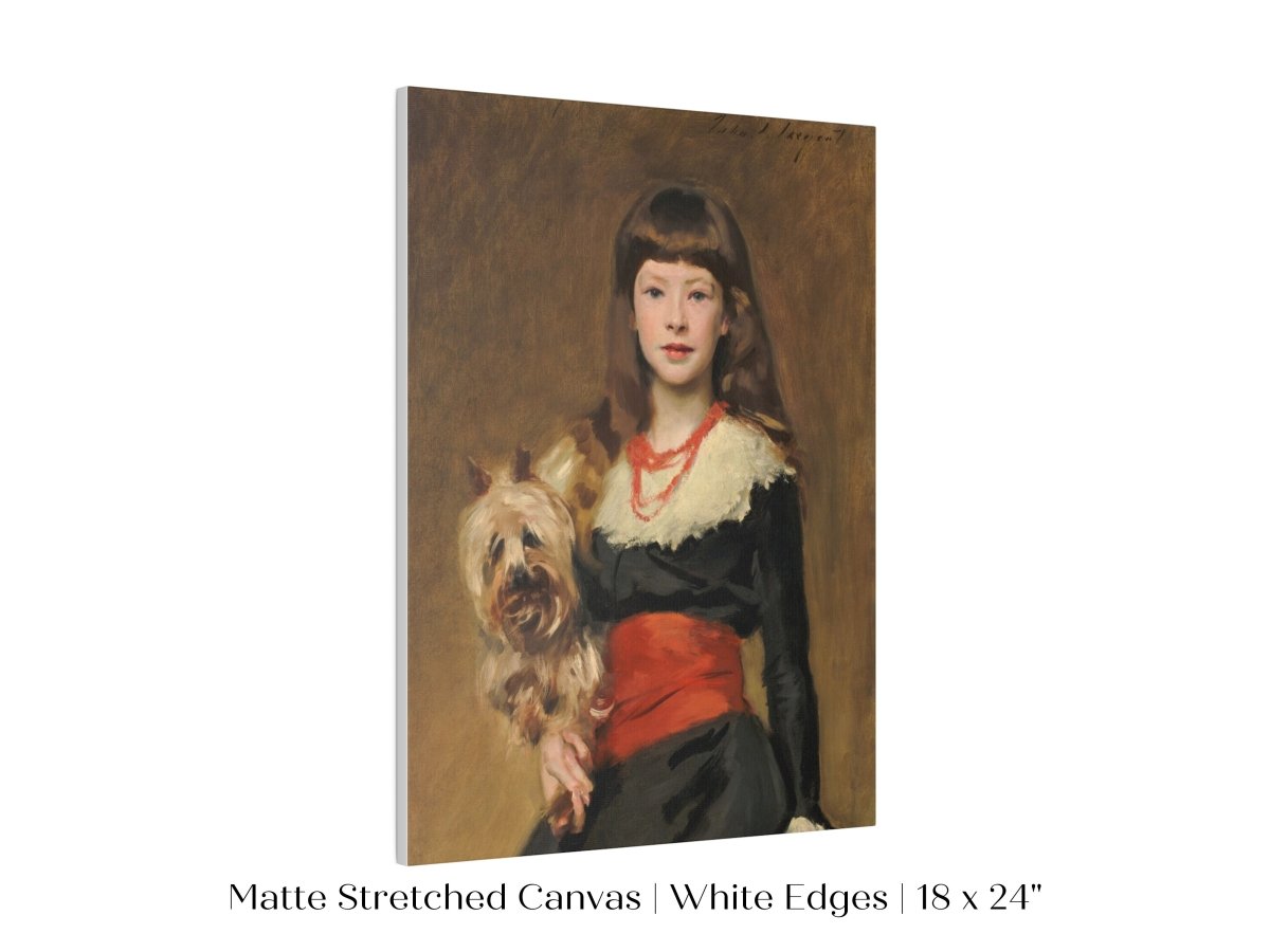 Young Lady with Yorkshire Terrier | P127 - Single Art Prints - Piccolo Fiore Prints