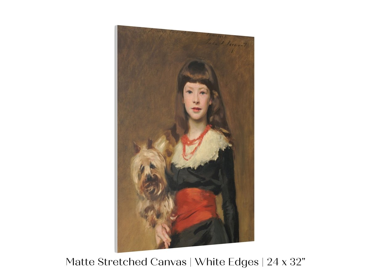Young Lady with Yorkshire Terrier | P127 - Single Art Prints - Piccolo Fiore Prints