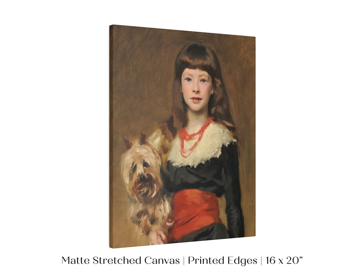 Young Lady with Yorkshire Terrier | P127 - Single Art Prints - Piccolo Fiore Prints