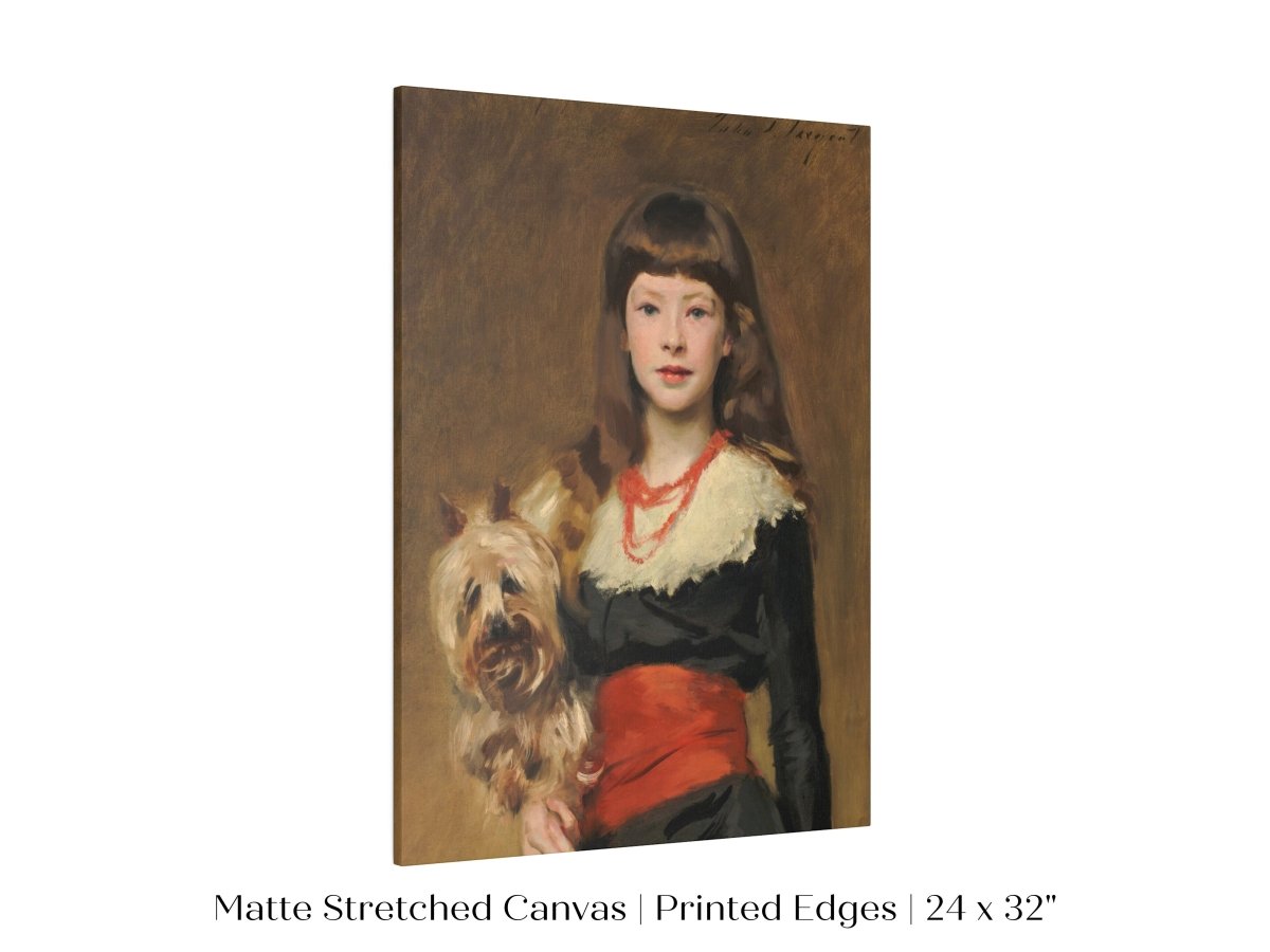 Young Lady with Yorkshire Terrier | P127 - Single Art Prints - Piccolo Fiore Prints