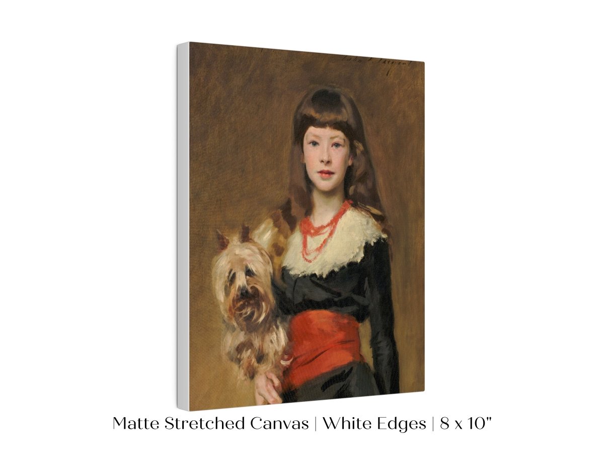 Young Lady with Yorkshire Terrier | P127 - Single Art Prints - Piccolo Fiore Prints