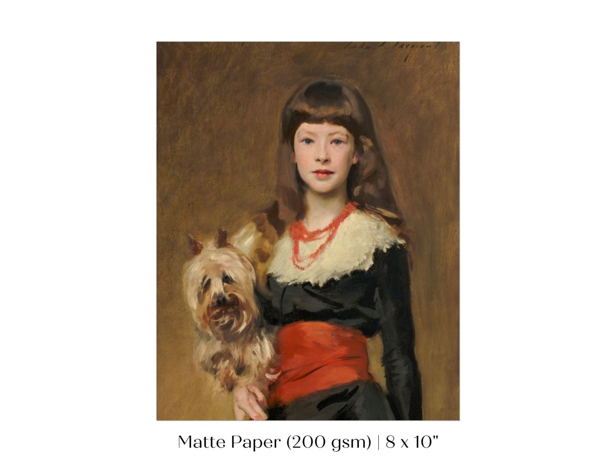Young Lady with Yorkshire Terrier | P127 - Single Art Prints - Piccolo Fiore Prints