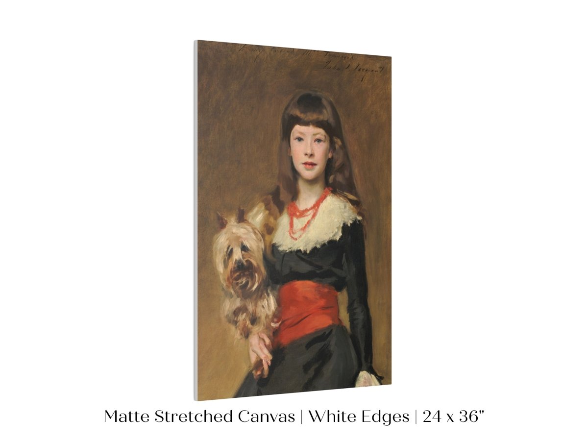 Young Lady with Yorkshire Terrier | P127 - Single Art Prints - Piccolo Fiore Prints