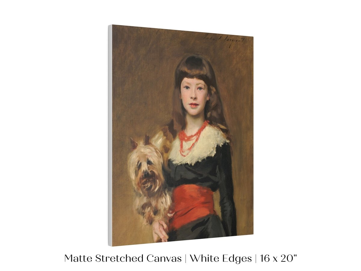 Young Lady with Yorkshire Terrier | P127 - Single Art Prints - Piccolo Fiore Prints