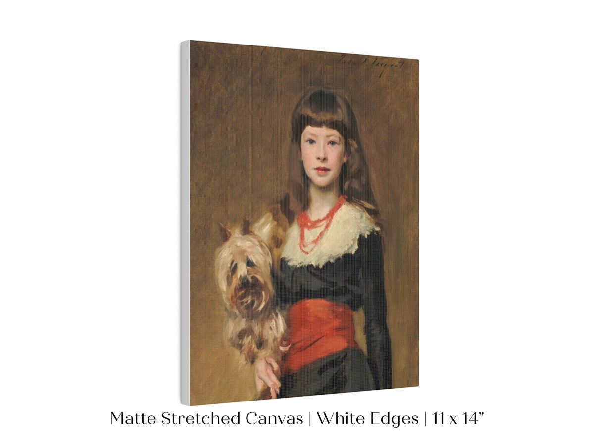 Young Lady with Yorkshire Terrier | P127 - Single Art Prints - Piccolo Fiore Prints