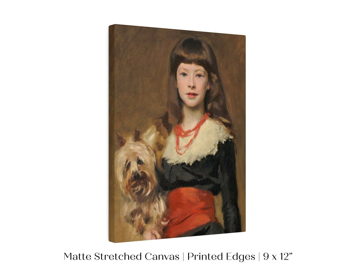 Young Lady with Yorkshire Terrier | P127 - Single Art Prints - Piccolo Fiore Prints