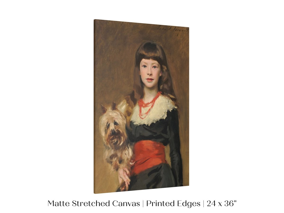Young Lady with Yorkshire Terrier | P127 - Single Art Prints - Piccolo Fiore Prints