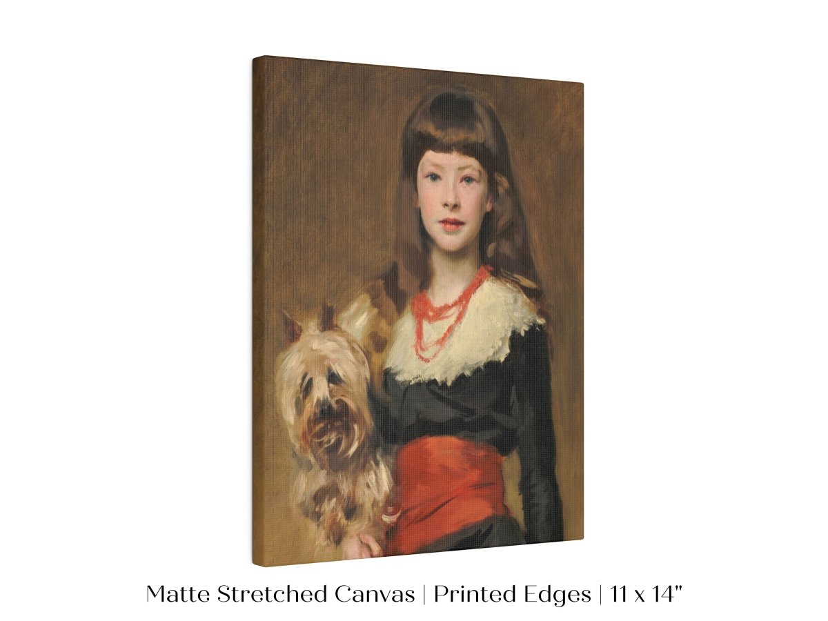 Young Lady with Yorkshire Terrier | P127 - Single Art Prints - Piccolo Fiore Prints