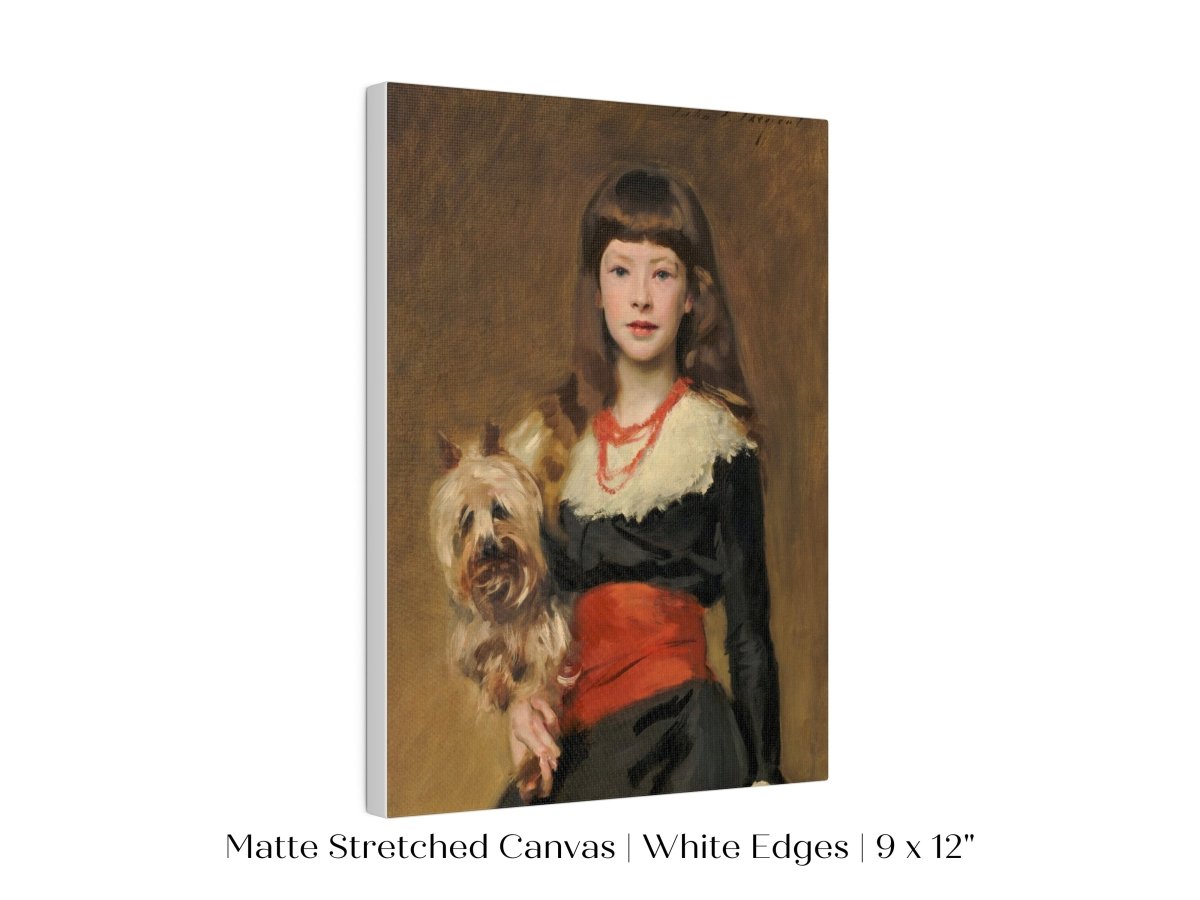 Young Lady with Yorkshire Terrier | P127 - Single Art Prints - Piccolo Fiore Prints