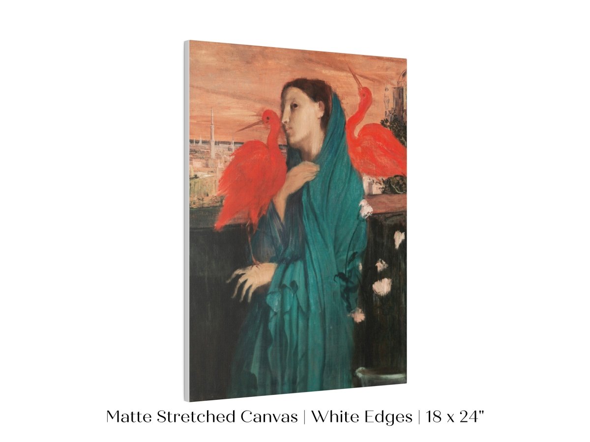 Young Woman with Ibis | P309 - Single Art Prints - Piccolo Fiore Prints