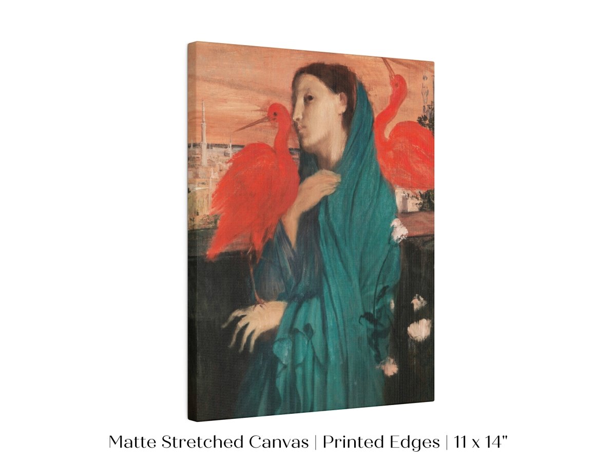 Young Woman with Ibis | P309 - Single Art Prints - Piccolo Fiore Prints