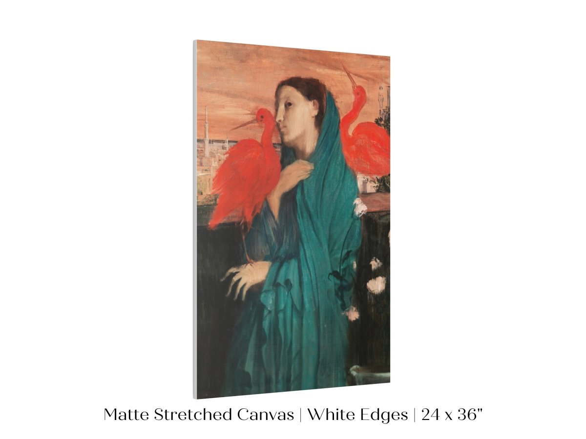 Young Woman with Ibis | P309 - Single Art Prints - Piccolo Fiore Prints