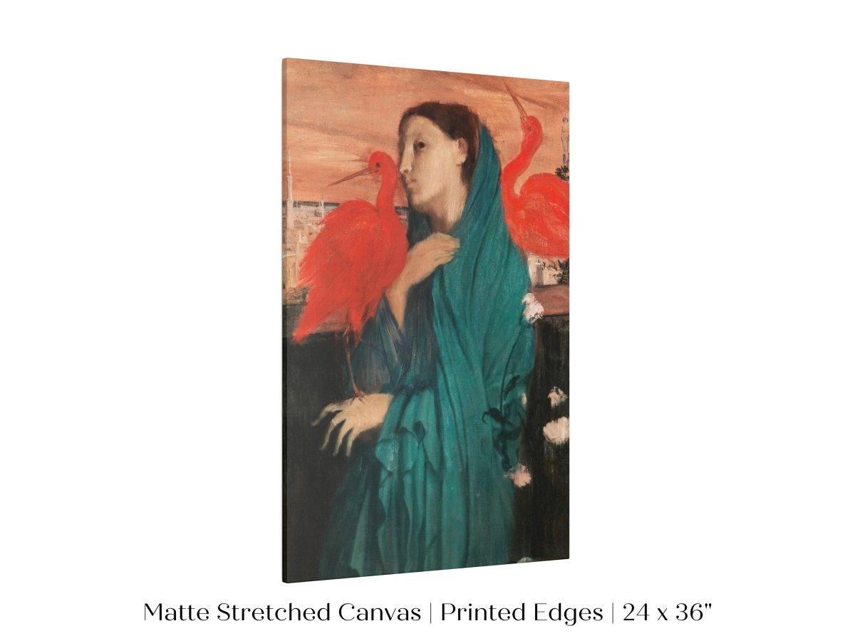 Young Woman with Ibis | P309 - Single Art Prints - Piccolo Fiore Prints