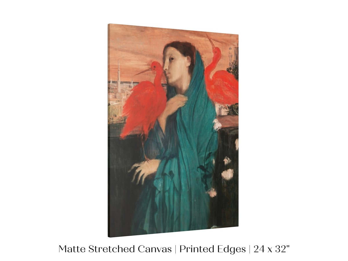 Young Woman with Ibis | P309 - Single Art Prints - Piccolo Fiore Prints