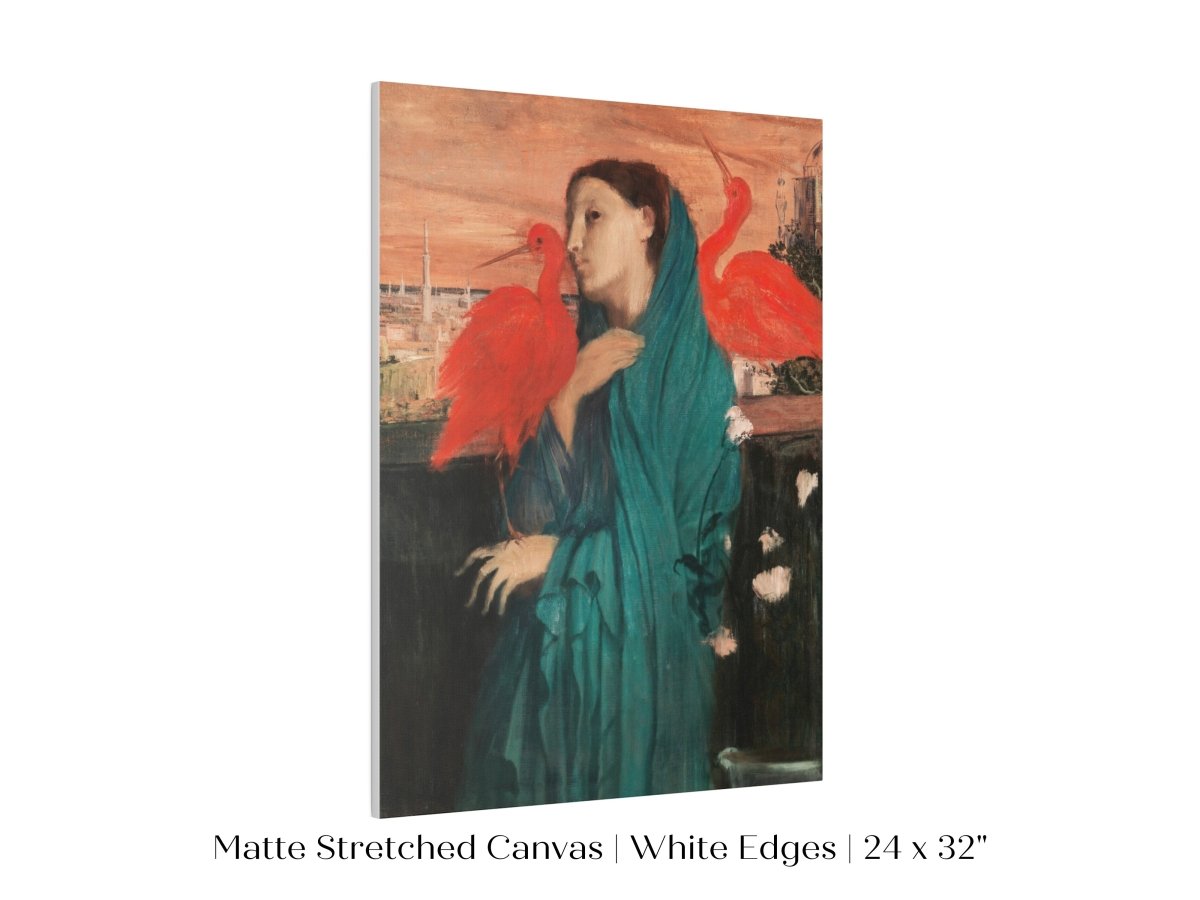 Young Woman with Ibis | P309 - Single Art Prints - Piccolo Fiore Prints