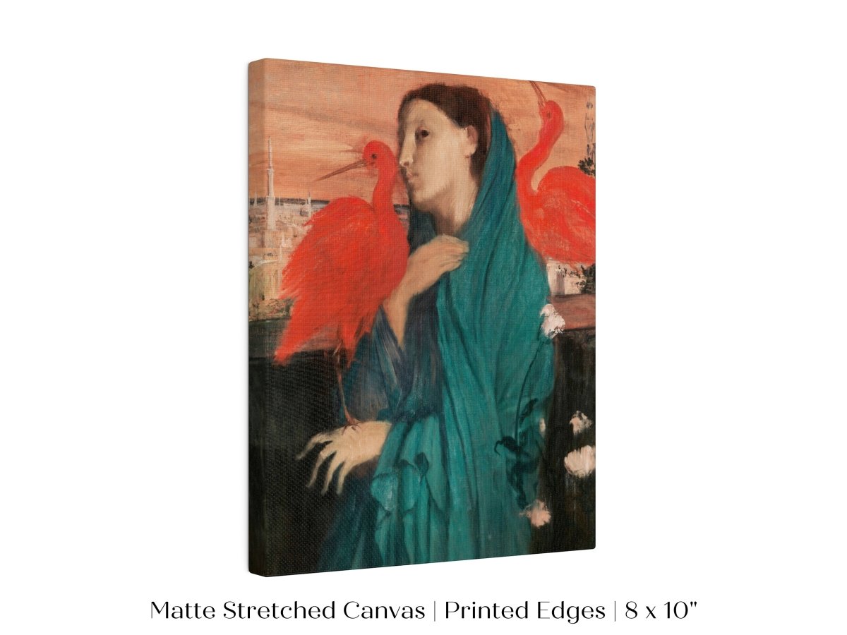 Young Woman with Ibis | P309 - Single Art Prints - Piccolo Fiore Prints