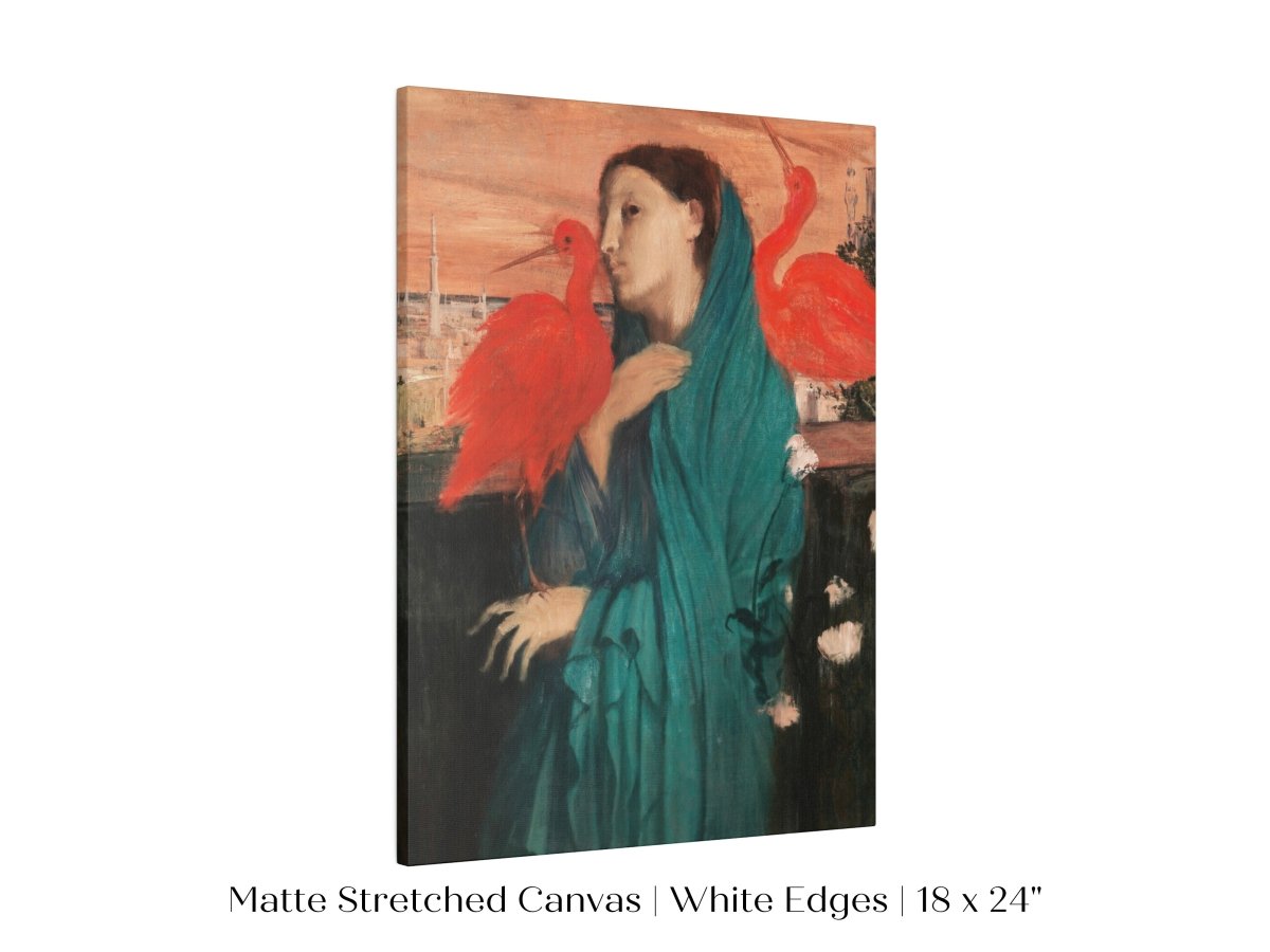 Young Woman with Ibis | P309 - Single Art Prints - Piccolo Fiore Prints