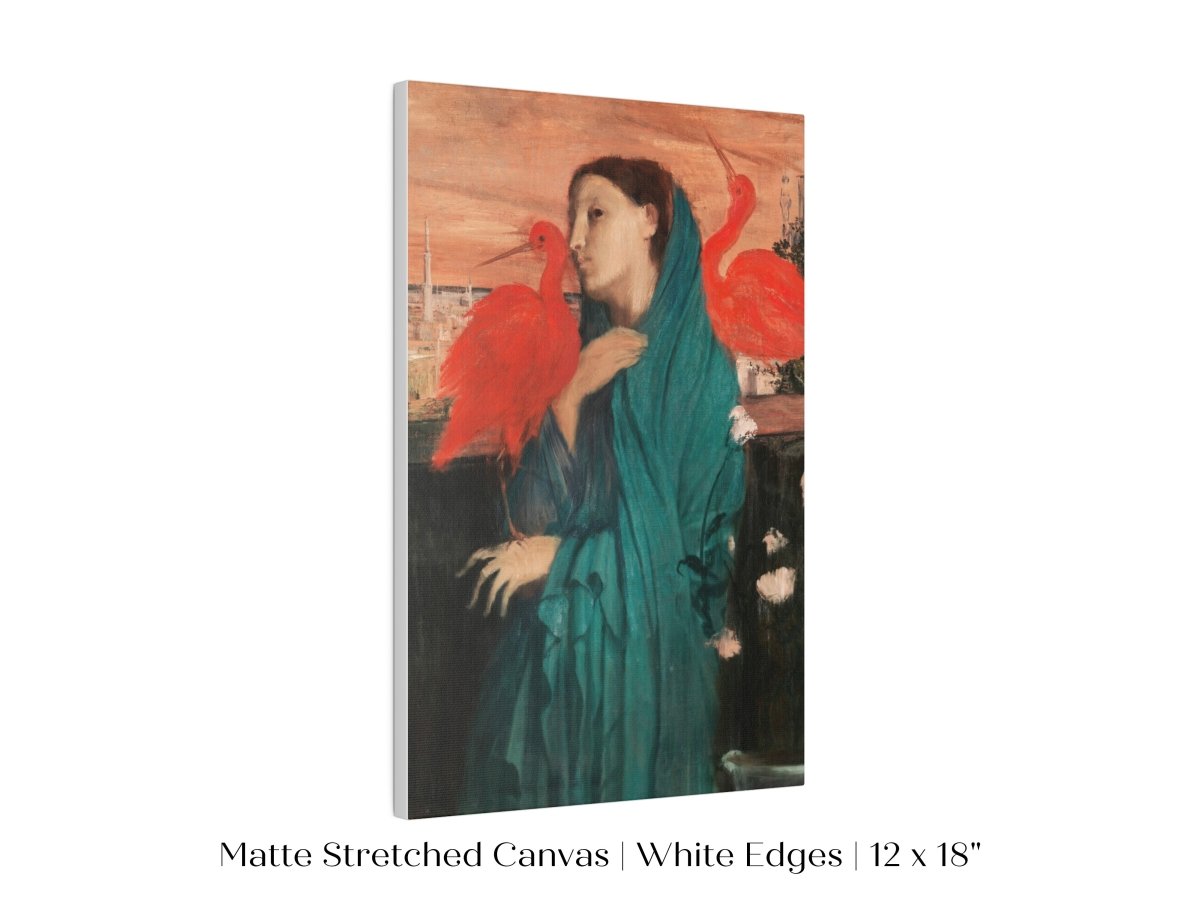 Young Woman with Ibis | P309 - Single Art Prints - Piccolo Fiore Prints