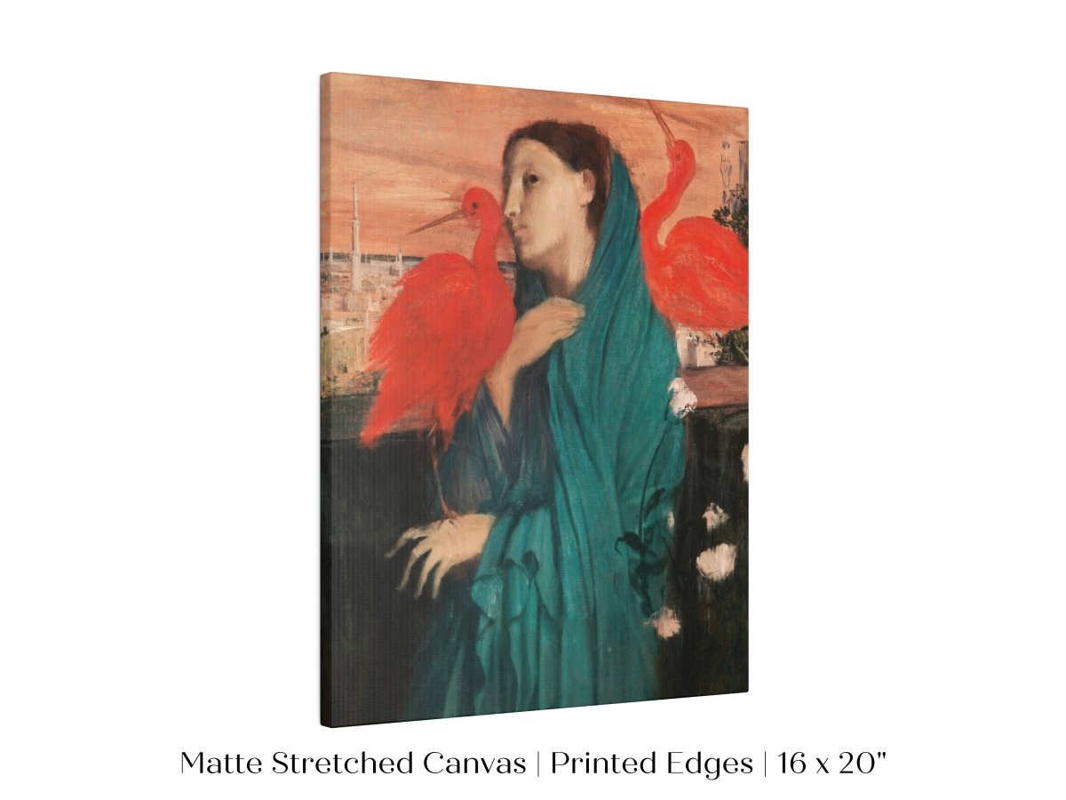 Young Woman with Ibis | P309 - Single Art Prints - Piccolo Fiore Prints