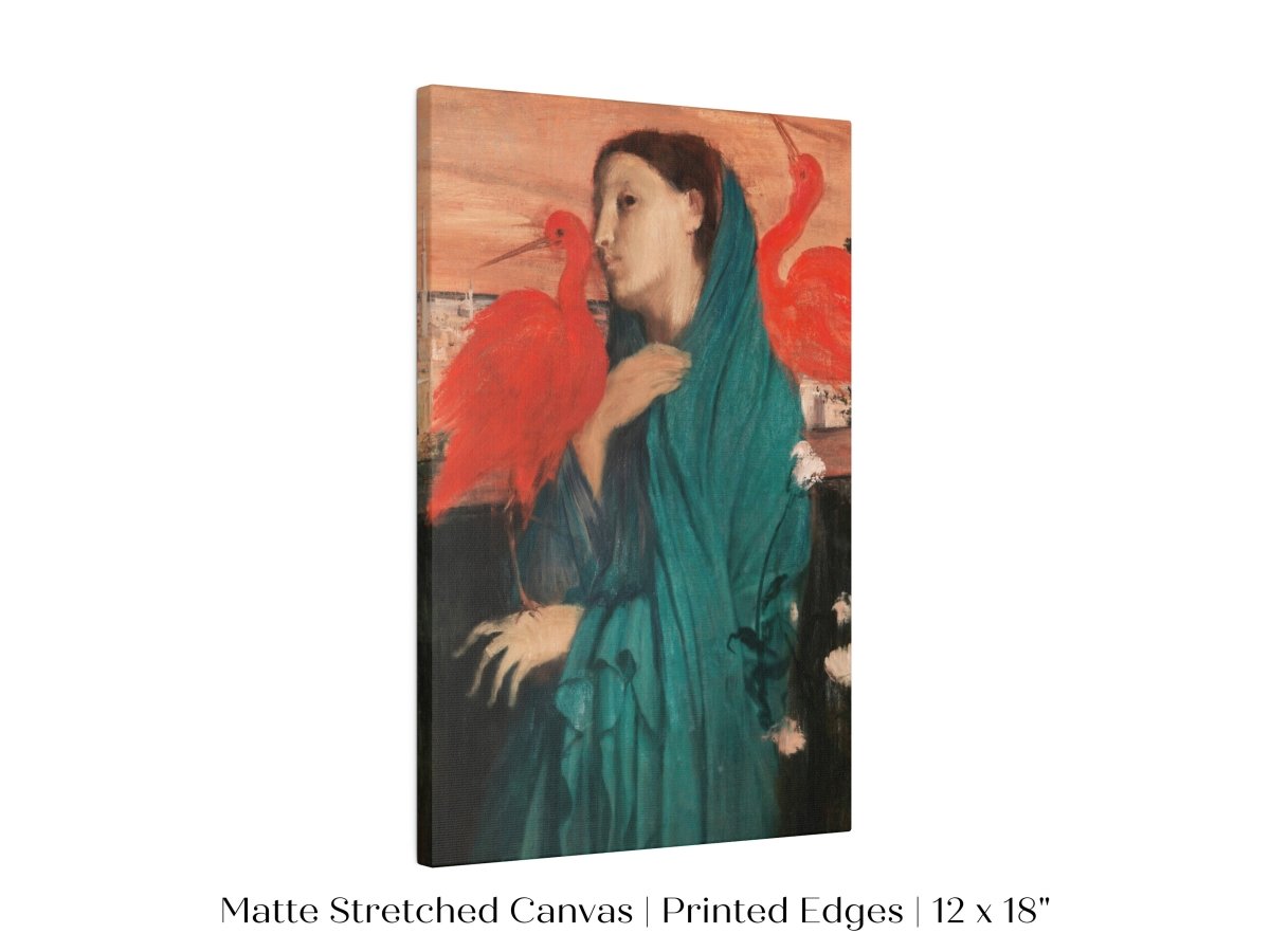 Young Woman with Ibis | P309 - Single Art Prints - Piccolo Fiore Prints