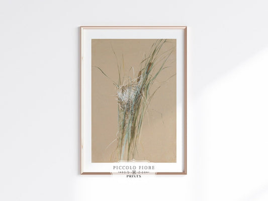 Bird's Nest in Cattails | P23 - Single Art Prints - Piccolo Fiore Prints