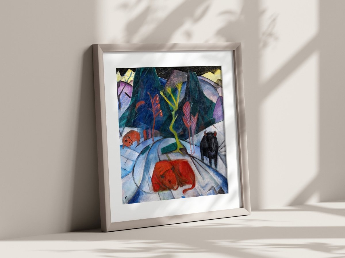 Bison in Winter Oil Painting | P489 - Single Square Art Prints - Piccolo Fiore Prints