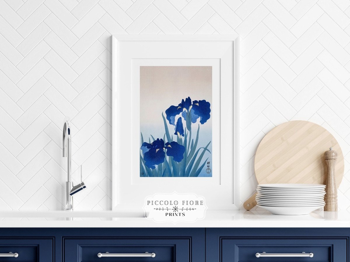 Blue Iris | Vintage Japanese Art | P156 - Single Art Prints - Piccolo Fiore Prints