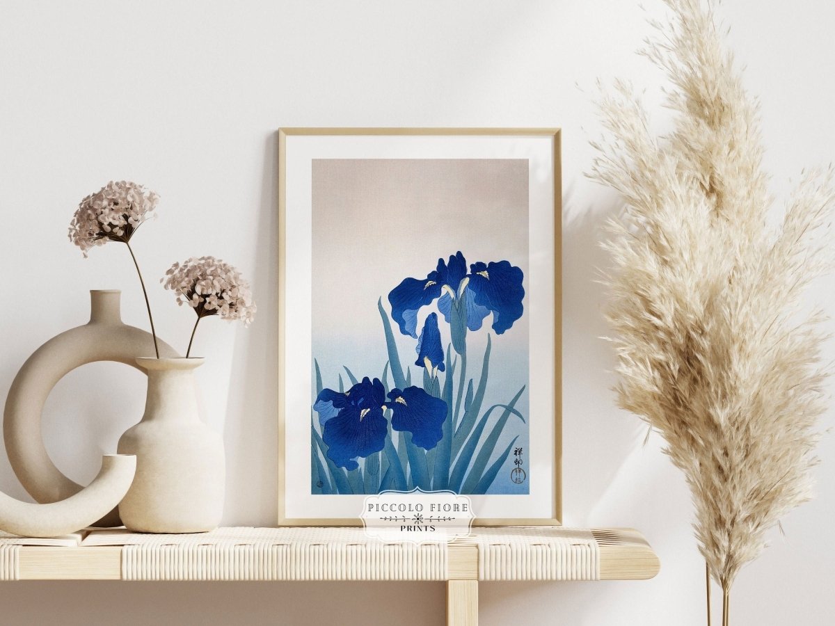 Blue Iris | Vintage Japanese Art | P156 - Single Art Prints - Piccolo Fiore Prints