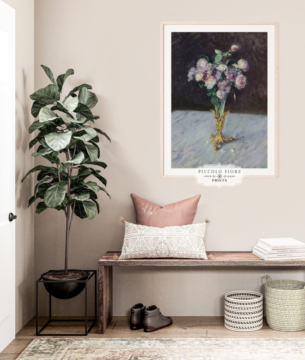 Bouquet of Roses in Crystal Vase | P559 - Single Art Prints - Piccolo Fiore Prints