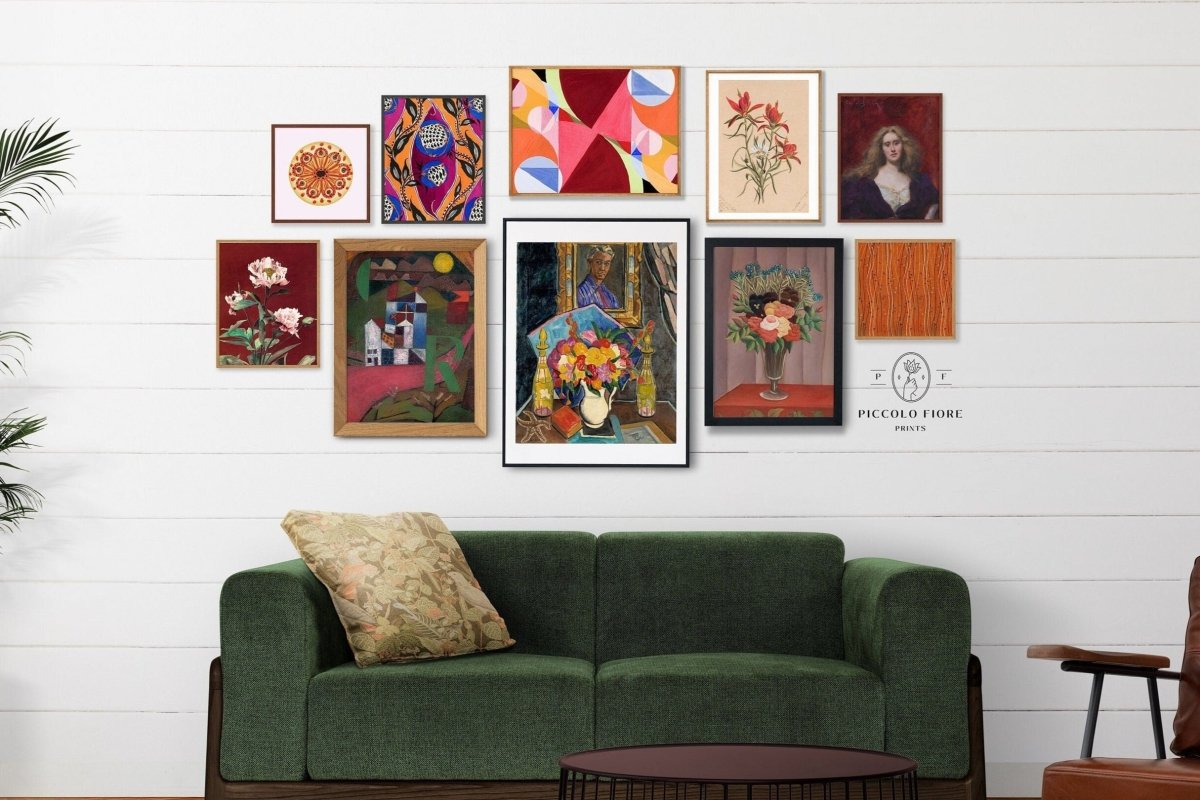 Burgundy Eclectic | Gallery Wall Set | 10 Prints | S10 - 7 - Gallery Wall Set - Piccolo Fiore Prints