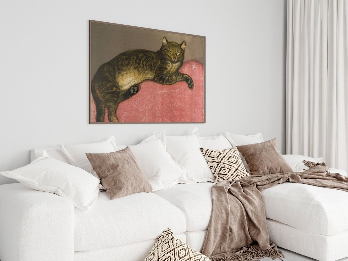 Cat on a Cushion | P330 - Single Art Prints - Piccolo Fiore Prints