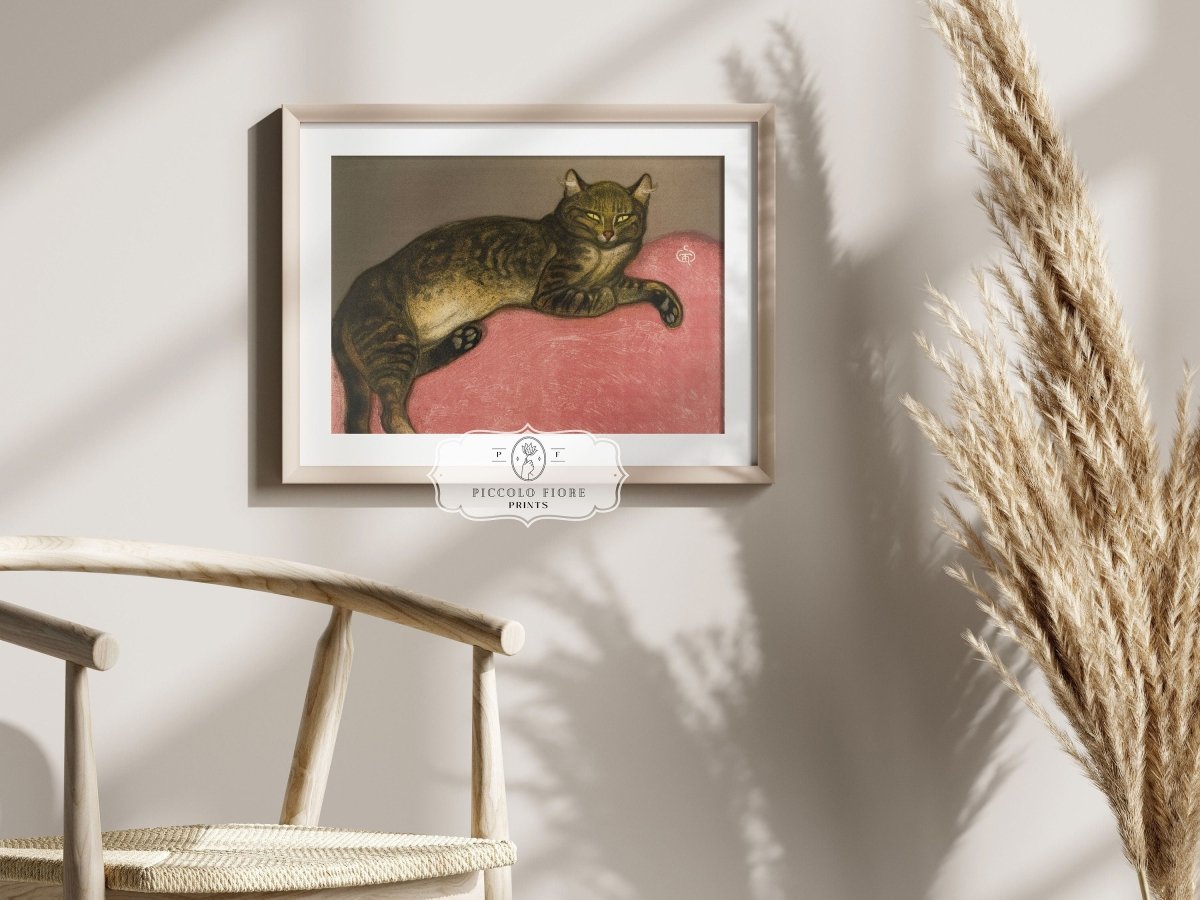 Cat on a Cushion | P330 - Single Art Prints - Piccolo Fiore Prints