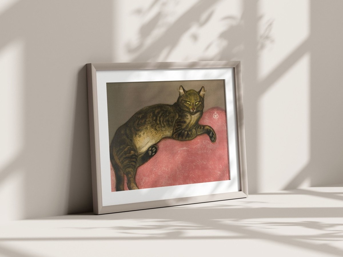 Cat on a Cushion | P330 - Single Art Prints - Piccolo Fiore Prints