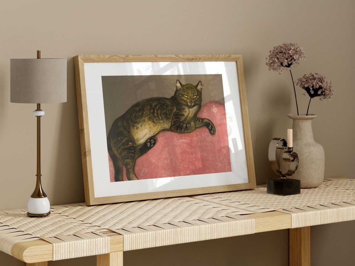 Cat on a Cushion | P330 - Single Art Prints - Piccolo Fiore Prints