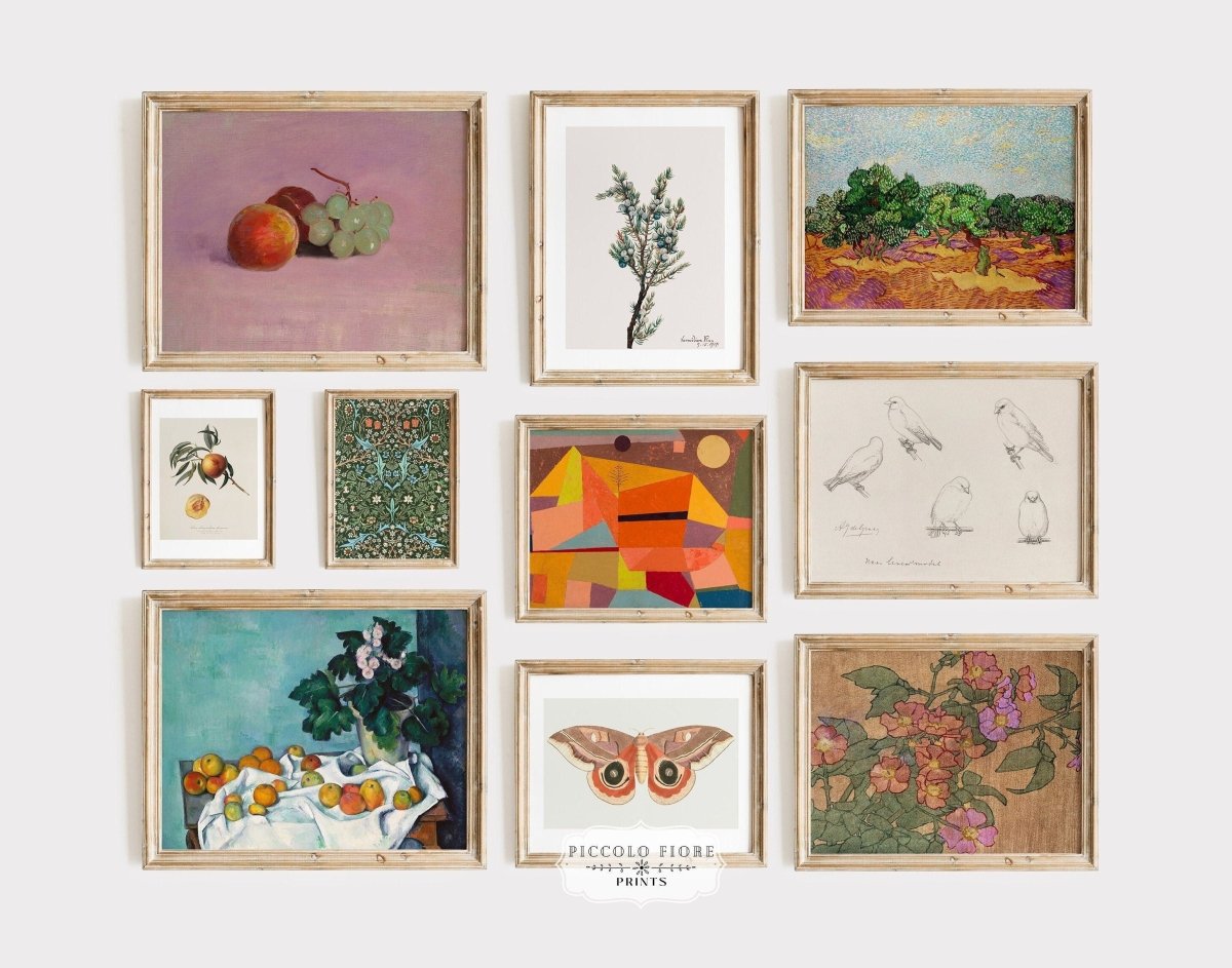 Duck Egg Blue, Terracotta and Fuchsia Pink | Gallery Wall Set | 10 Prints | M10 - 7 - Gallery Wall Set - Piccolo Fiore Prints