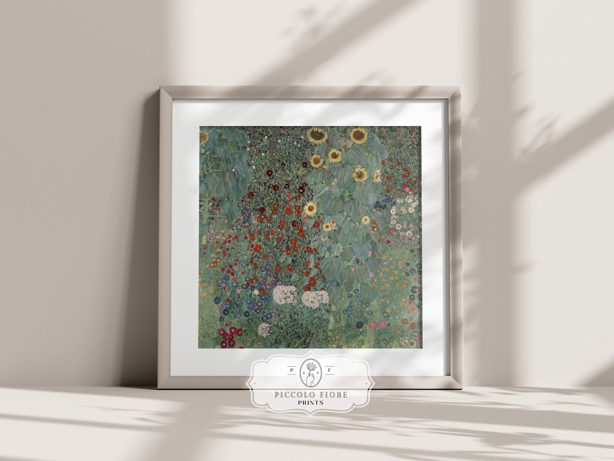 Farm Garden with Sunflowers | P383 - Single Square Art Prints - Piccolo Fiore Prints