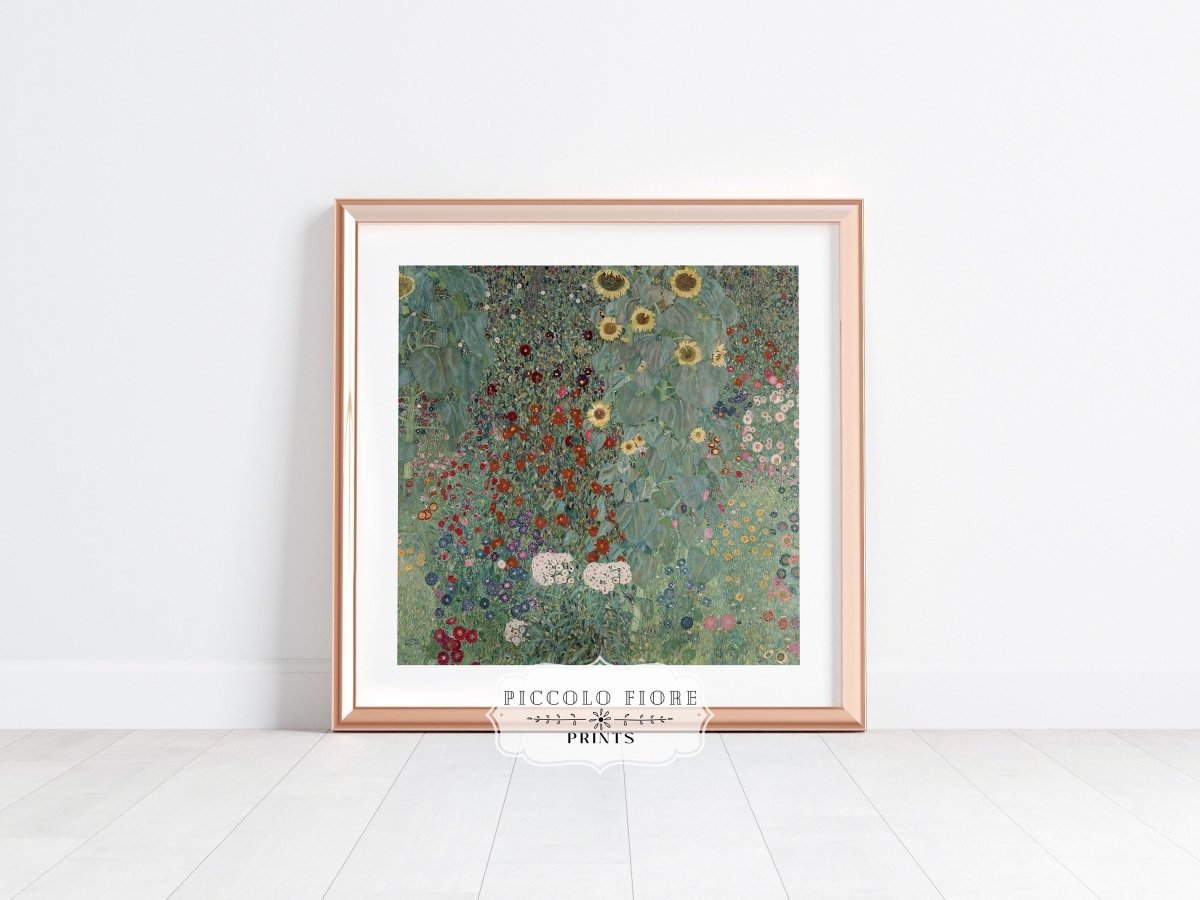 Farm Garden with Sunflowers | P383 - Single Square Art Prints - Piccolo Fiore Prints