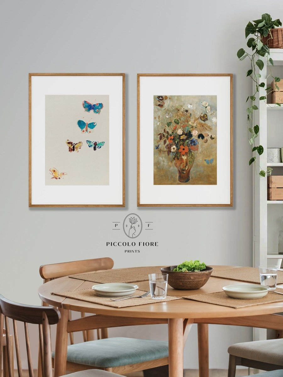 Flowers and Butterflies | Gallery Wall Set | 2 Prints | S11 - 1.3 - Gallery Wall Set - Piccolo Fiore Prints