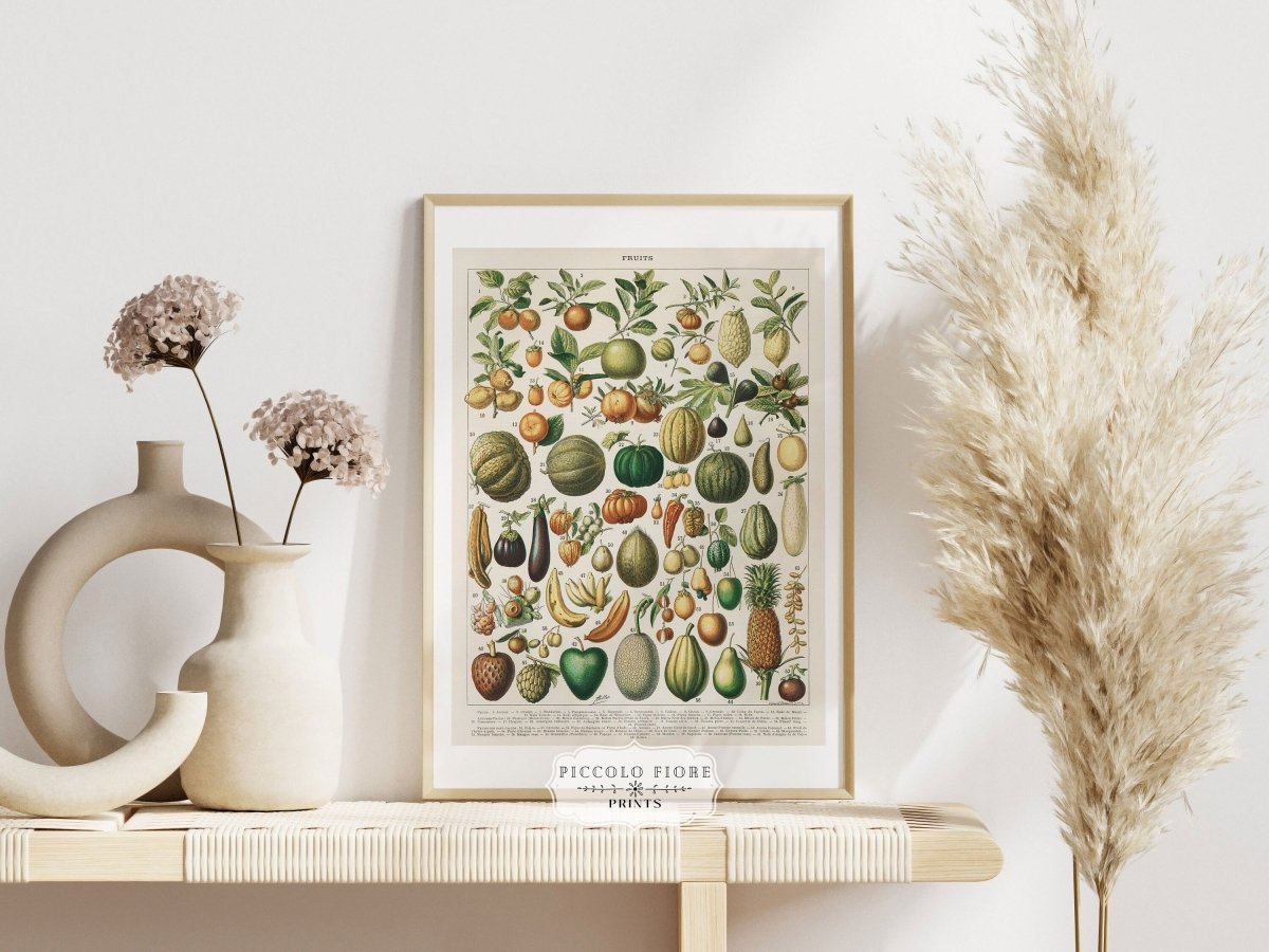 Fruits and Vegetables Chart | P396 - Single Art Prints - Piccolo Fiore Prints