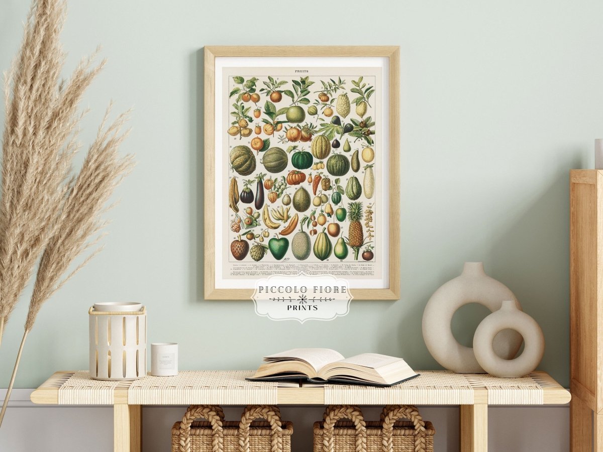 Fruits and Vegetables Chart | P396 - Single Art Prints - Piccolo Fiore Prints
