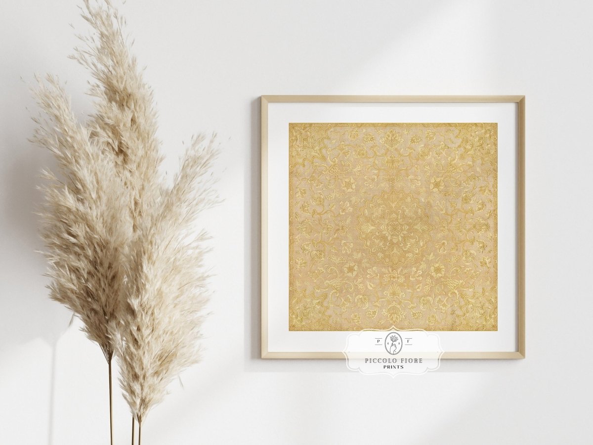 Gold Irelandian Coverlet | Textile Art Print | P131 - Single Square Art Prints - Piccolo Fiore Prints