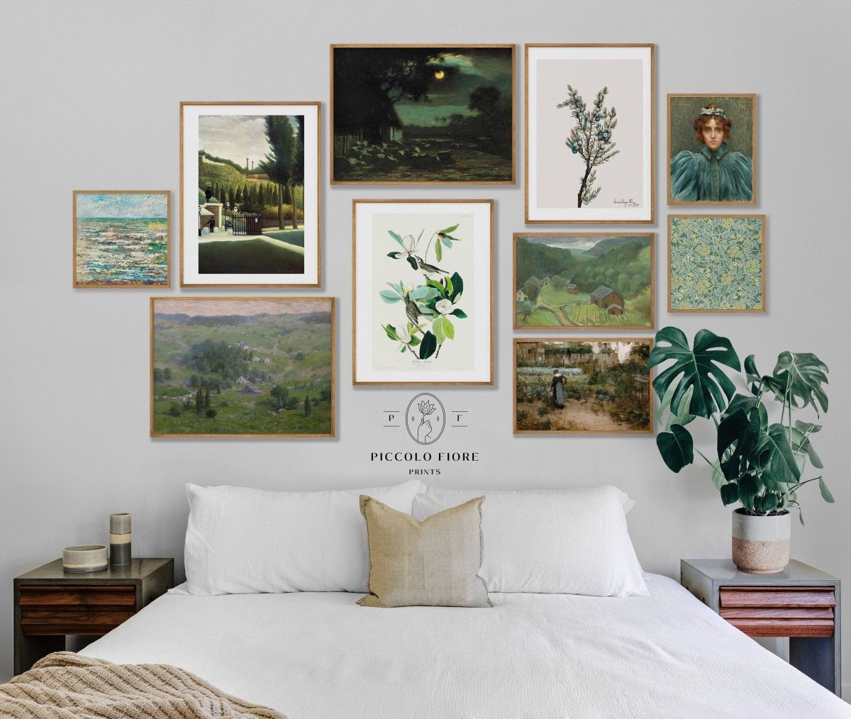 Green Country Farmhouse | Gallery Wall Set | 10 Prints | S10 - 4 - Gallery Wall Set - Piccolo Fiore Prints
