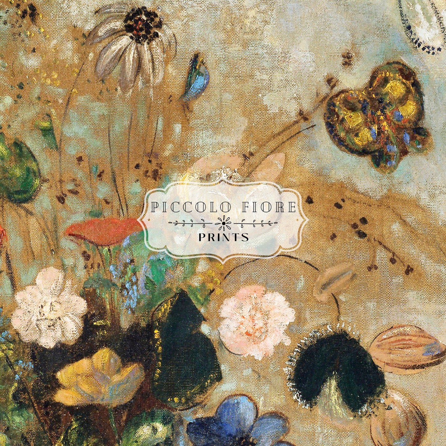 Still Life with a Vase of Flowers and Butterflies | P34