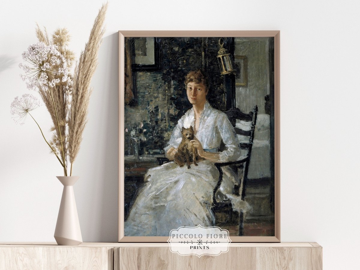 Lady with a Dog | P343 - Single Art Prints - Piccolo Fiore Prints
