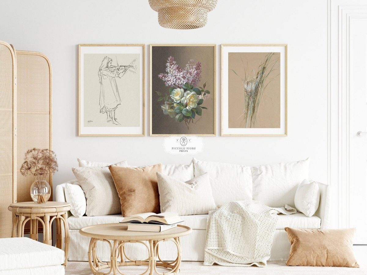 Lilac and Beige | Gallery Wall Set | 3 Prints | S7 - 1.3 - Gallery Wall Set - Piccolo Fiore Prints