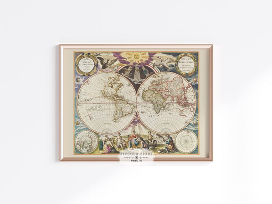 Map of France, Spain, Portugal, Switzerland and Corsica | P399 - Single Art Prints - Piccolo Fiore Prints
