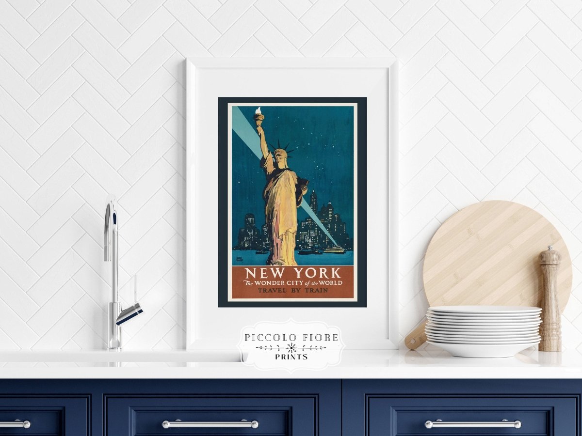 New York Travel By Train | P695 - Single Art Prints - Piccolo Fiore Prints