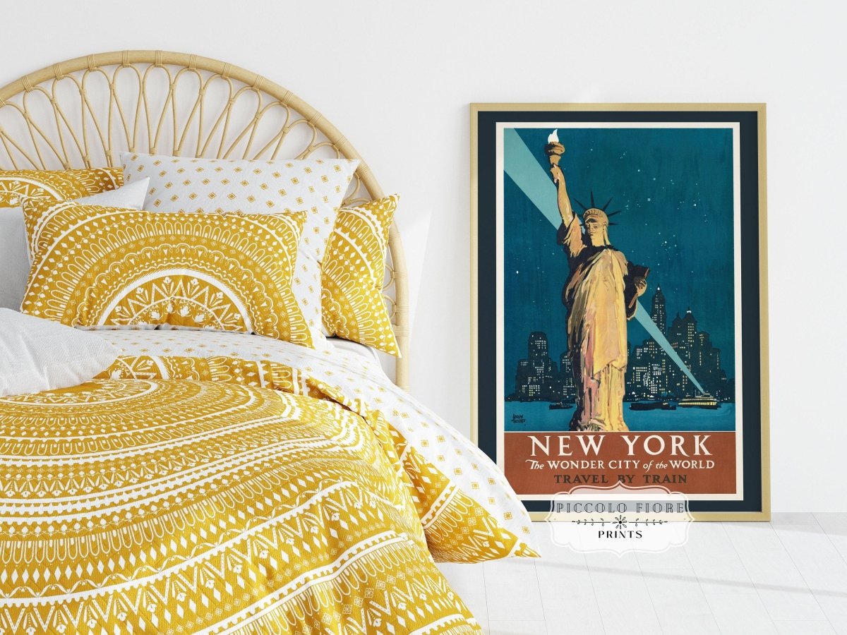 New York Travel By Train | P695 - Single Art Prints - Piccolo Fiore Prints