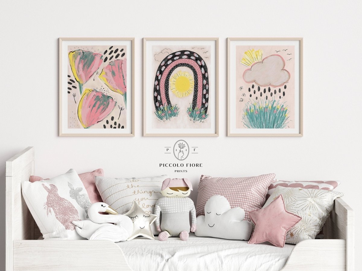 Pastel Sunshine | Gallery Wall Set | 3 Prints | K3 - 1 - Gallery Wall Set - Piccolo Fiore Prints