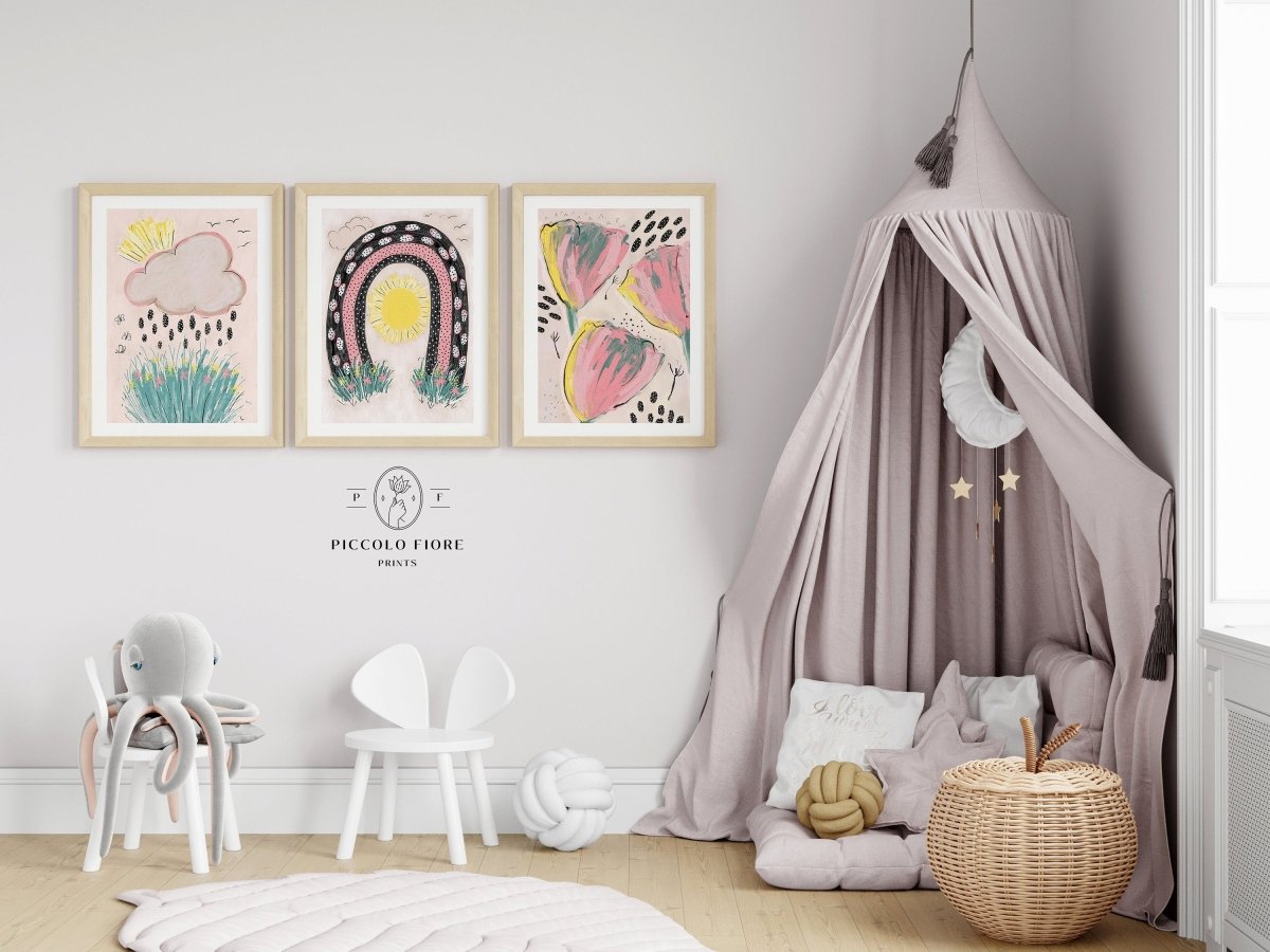 Pastel Sunshine | Gallery Wall Set | 3 Prints | K3 - 1 - Gallery Wall Set - Piccolo Fiore Prints